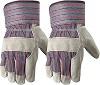 Wells Lamont 4006N-WNW Men's Split Cowhide Leather Work Gloves 2-Pack Large - Heavy Duty Reinforced Palms & Safety Cuff