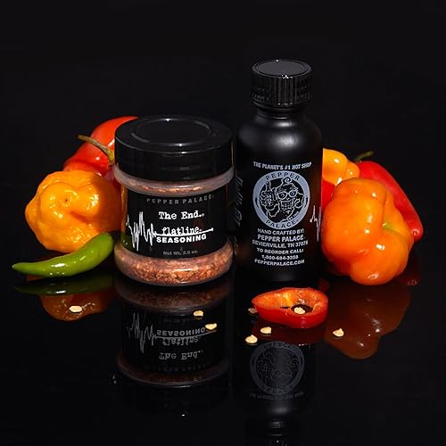Miniatura 2 de Pepper Palace The End Flatline - Paquete de regalo de salsa picante y condimento extremo para chiles