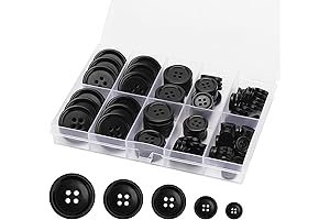 100 Premium 50mm Black Resin Sewing Buttons