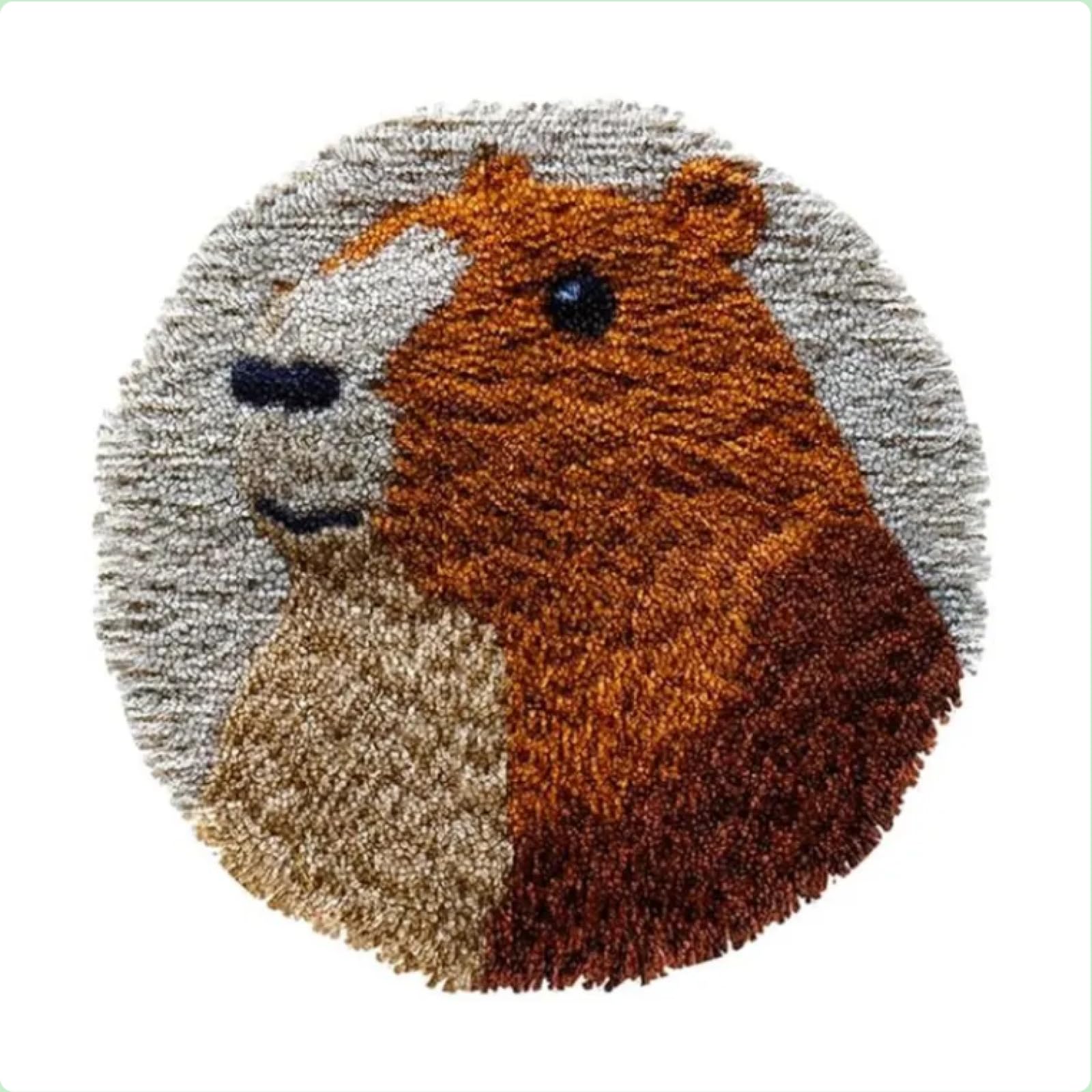 XDEGHUANGSS Capybara Latch Hook Rug Kit: DIY Stamped Crochet Carpet