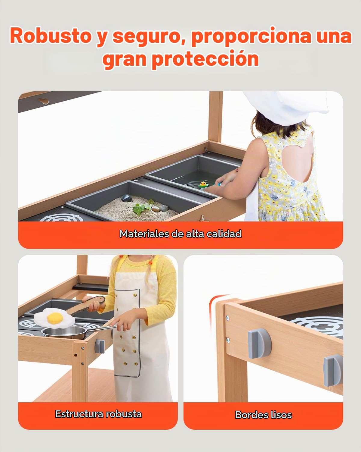 VEVOR Cocina de Barro para Niños 36 x 88,5 x 100 cm Juego de Cocina de Madera Cocina de Juguete para Niños Cocinita Infantil de Madera para Exteriores Cocina de Juego de Simulación con Accesorios
