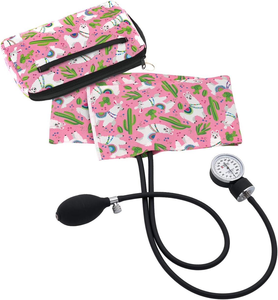 Prestige Medical Premium Aneroid Sphygmomanometer & Carrying Case, Llamas Pink