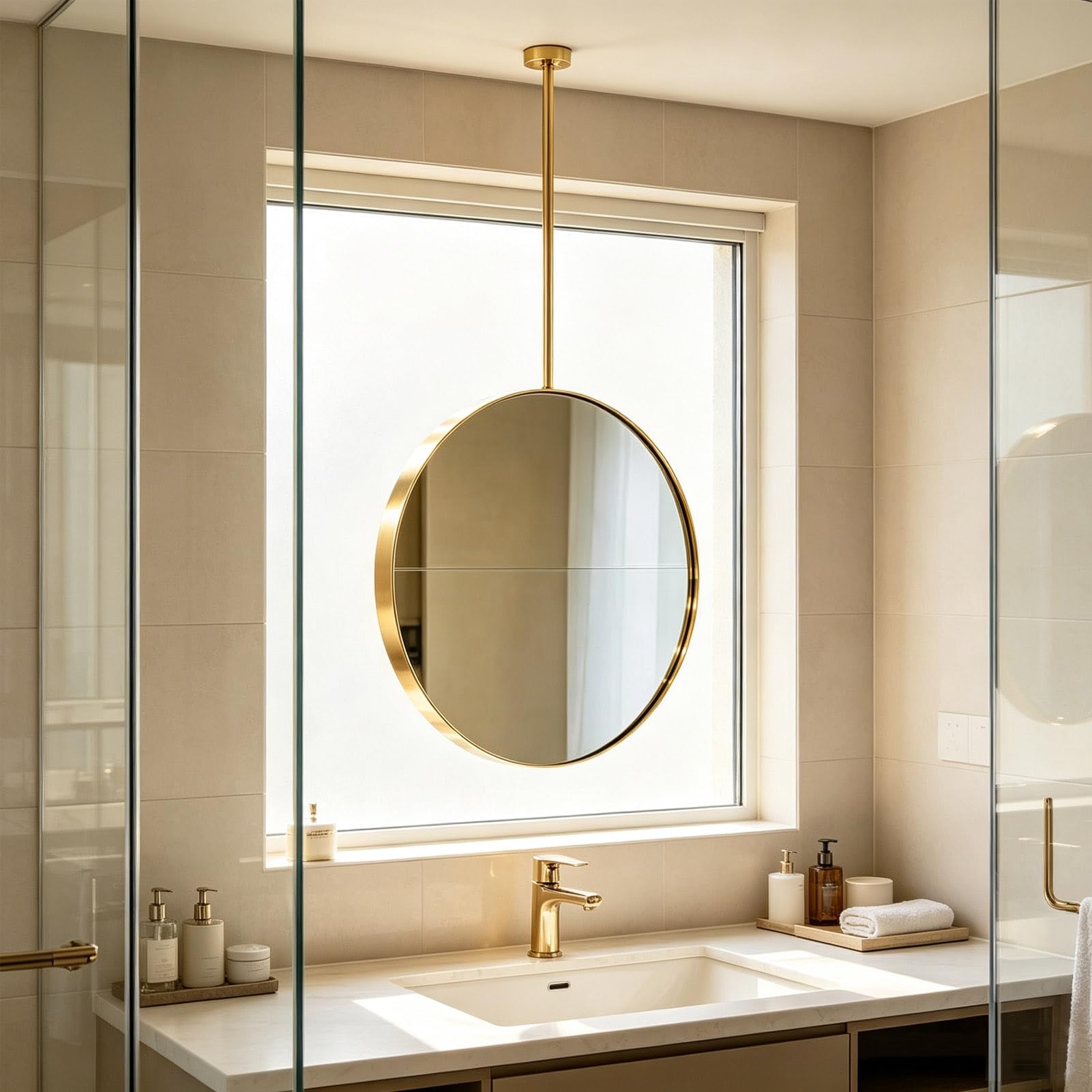 Specchio da bagno a soffitto Specchio da parete in acciaio inossidabile