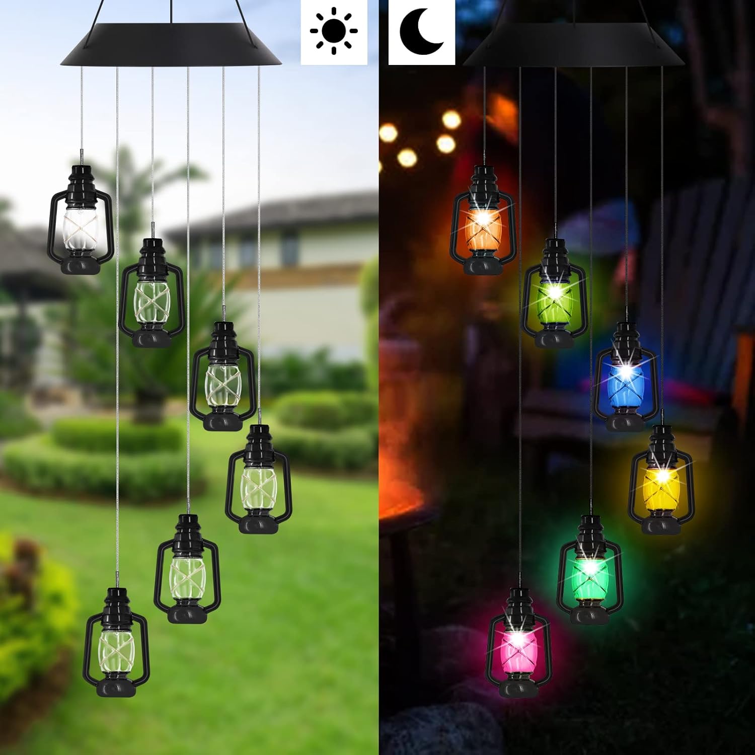 AceList Solar-Powered Color-Changing Lantern Wind Chime - LED Light Wind Mobile for Garden, Patio, Deck, Yard, Home Décor - Perfect for Mother's Day, Christmas, Housewarming, and Unique Outdoor Gifts - Image 5