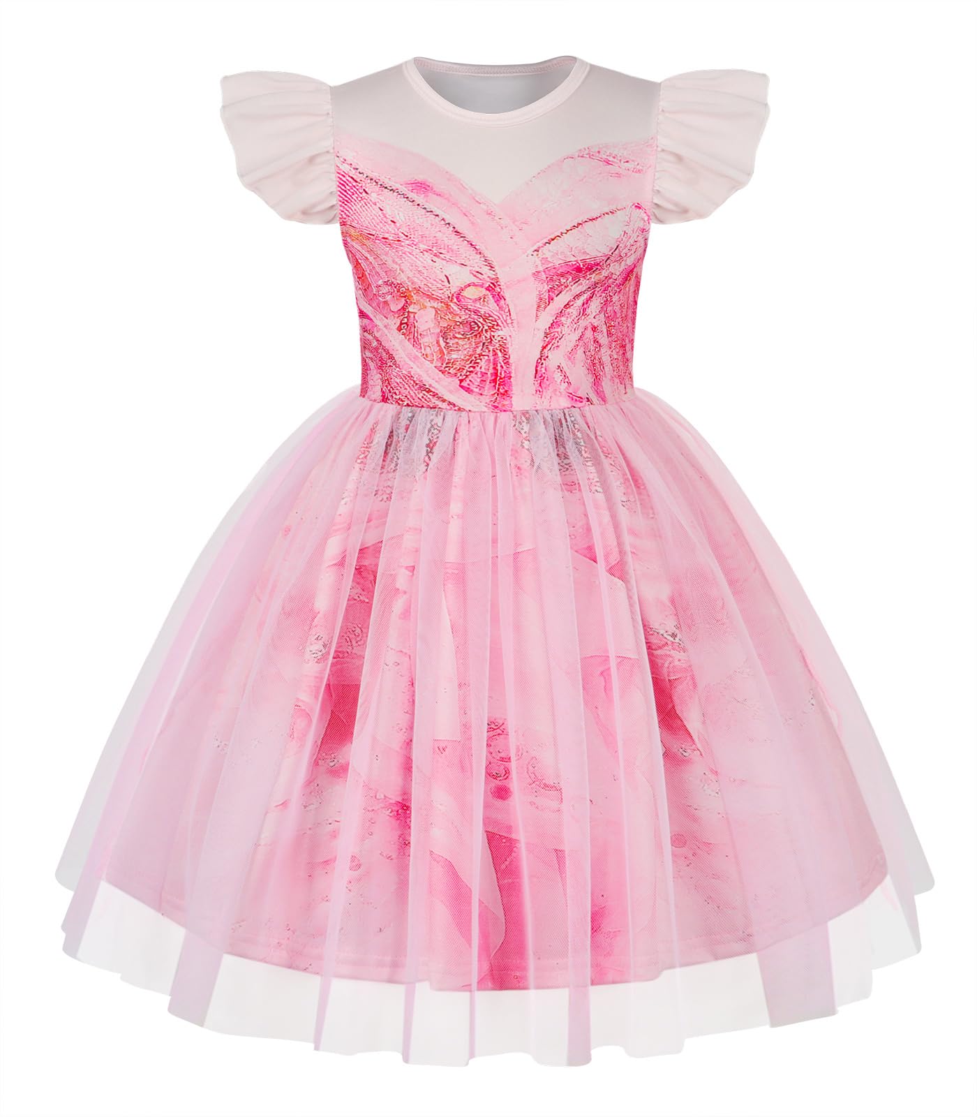 Marendyee Girls Witch Costume Kids Pink Princess Fancy Party Dress Up World Book Day Costumse for Girls Witches Christmas Dresses Cosplay Children's Pretend Play Clothes Outfit 7-8 Years