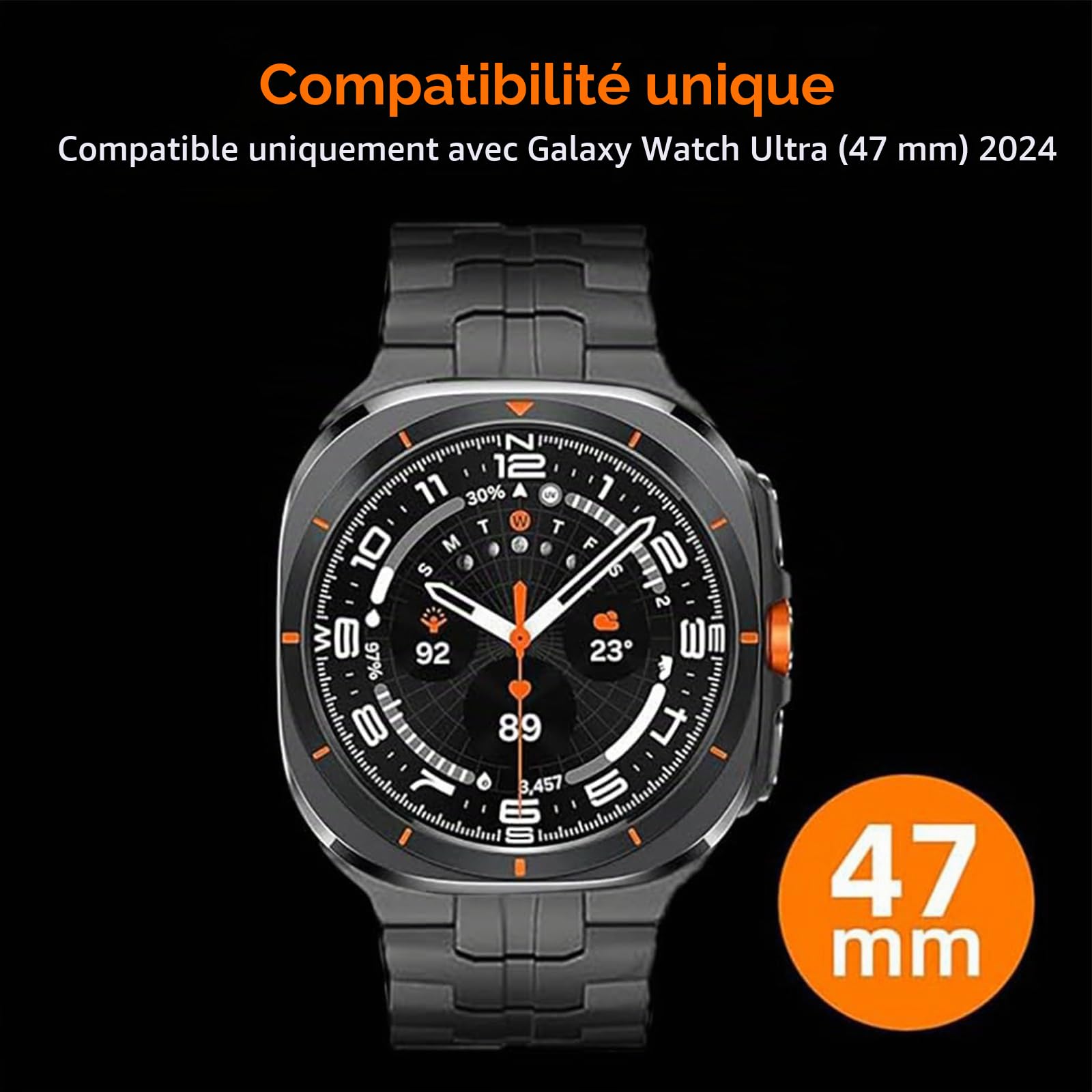 Bracelet en titane pour Samsung Galaxy Watch Ultra 47 mm (2025), bracelet de montre sans Gap, avec sangle à boucle intégrée, accessoire de rechange pour Galaxy Watch 7 Ultra (2024)