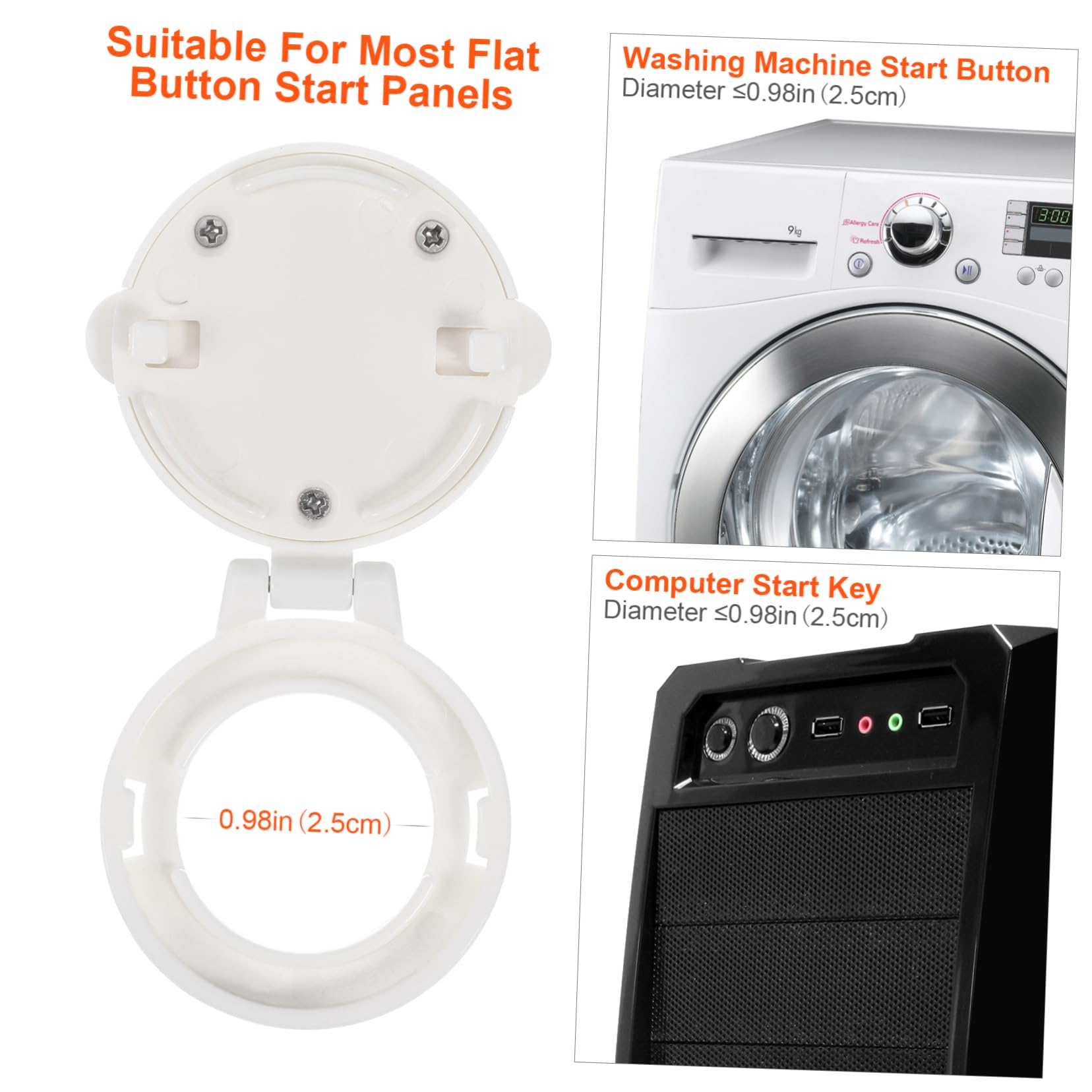 JOINPAYA 4Pcs Safety Lock Covers Durable Button Protection for Car and Washing Machine Prevent Accidental Pressing Sturdy Design for Safety Easy to Install