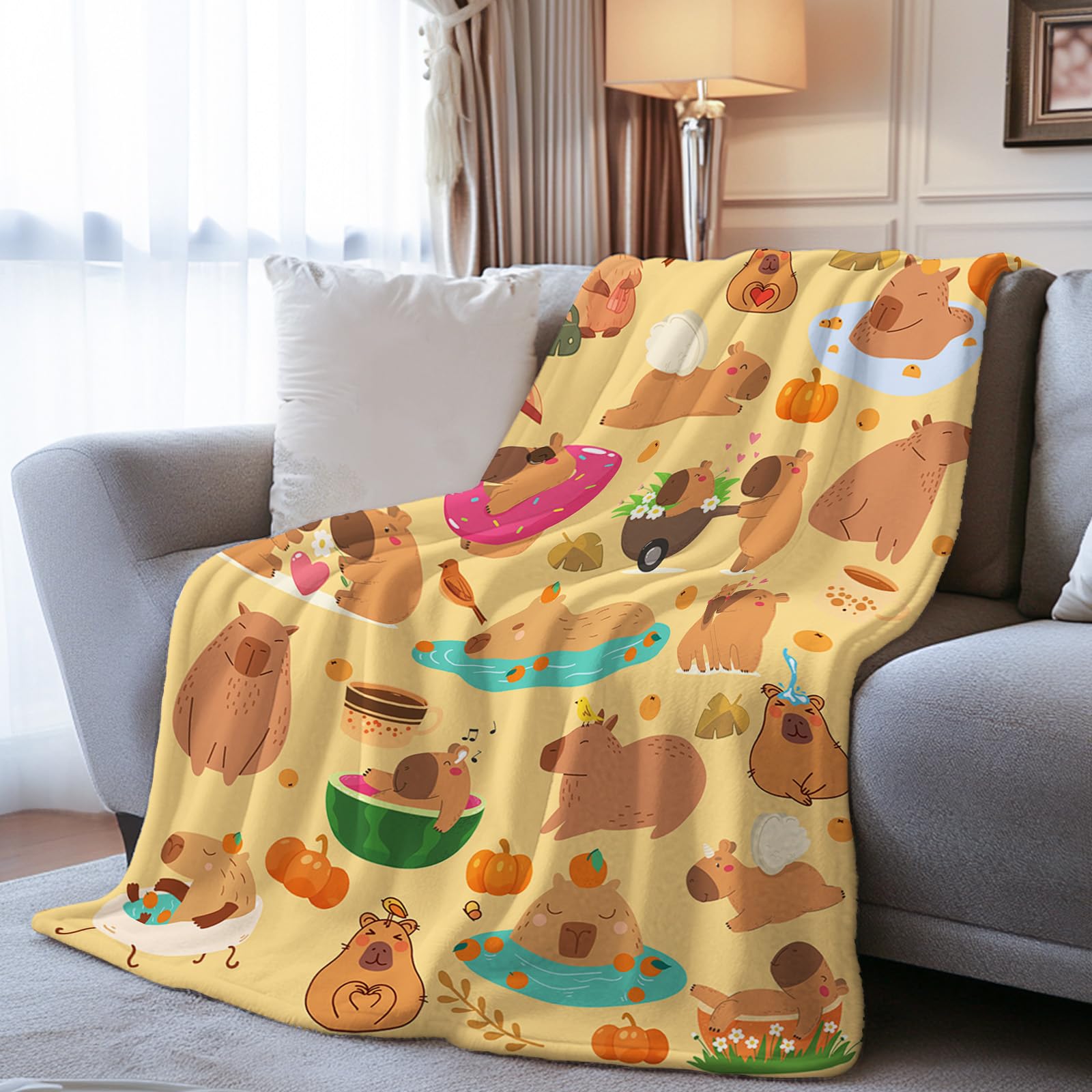 HEIFAM Capybara Gifts Blanket for Girls Boys, Capybara Stuff for Capybaras Lovers, Personalized Capybaras Birthday Party Decorations for Kids Teens Men Friend, Mothers Day for Women, 50