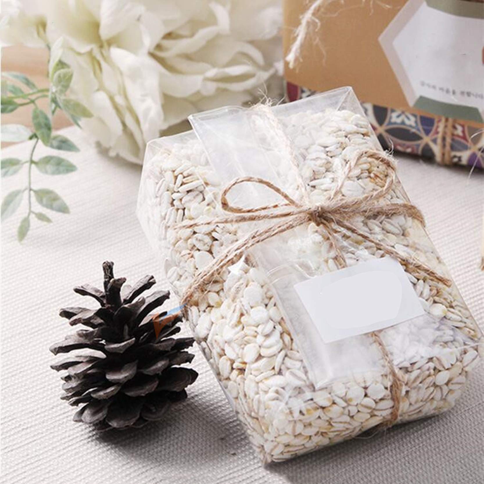 ZNKZJ Corda di Iuta 1mm/1,5mm/2 mm/3mm/3,5mm,5 Pezzi Corda di spago di Iuta Naturale Spessa per Artigianato, Corda Intrecciata a più Fili per Confezioni Regalo, Giardinaggio,3mm_50m