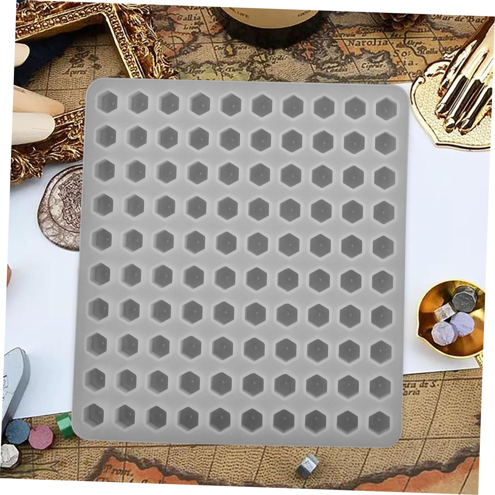 HAPINARY 4pcs Wax Seal Beads Molds Sealing Wax Melt Molds for DIY Paint Seals Retro Pattern Sticker Wedding Invitation Decor