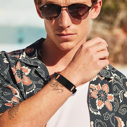 Miniatura 7 de XUANPAI Pulsera de alerta médica para mujeres, hecha a mano, ajustable, de cuerda trenzada para hombrespulsera de identificación médica para hombres