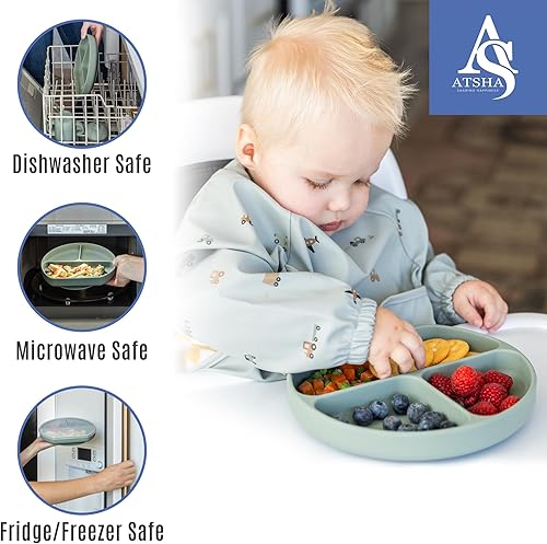 Miniatura 4 de Juego de alimentación de silicona para bebés, 19 piezas de suministros de destete LED para bebés, placa de succión y tazón, taza para beber, 3