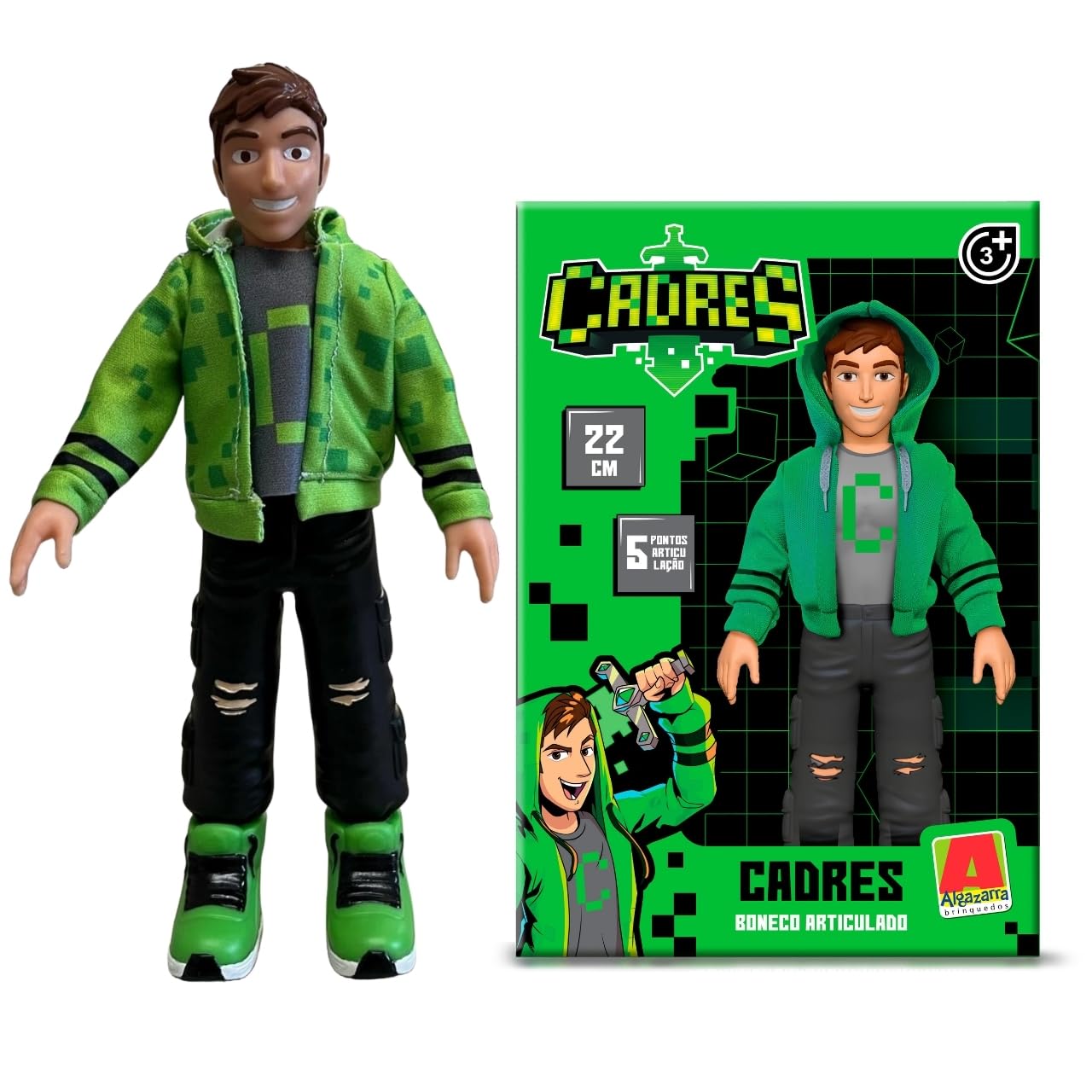 BONECO DE VINIL 22 CM ARTICULADO CADRES ALGAZARRA YOUTUBER