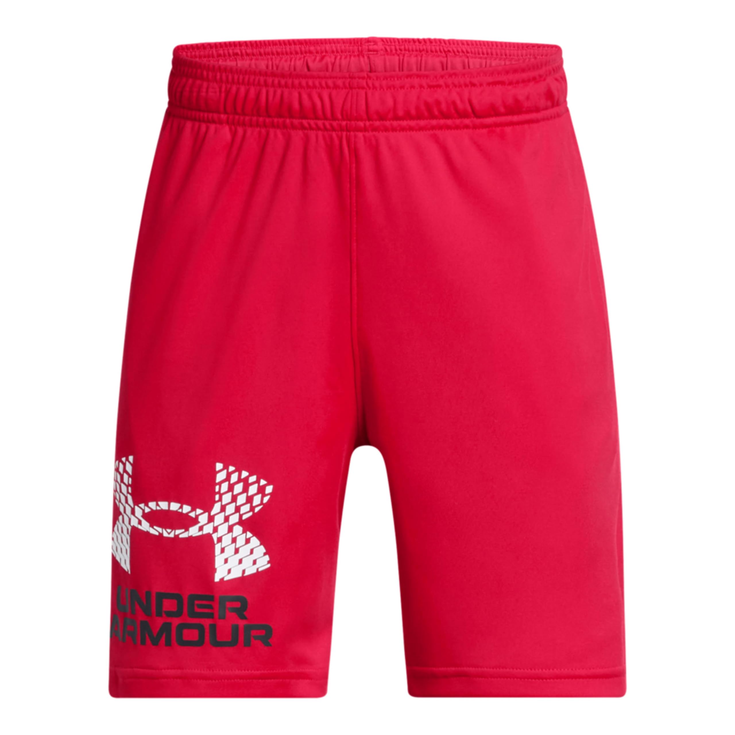 Under Armour Boys Tech Logo Shorts 600 Red White Small Plus