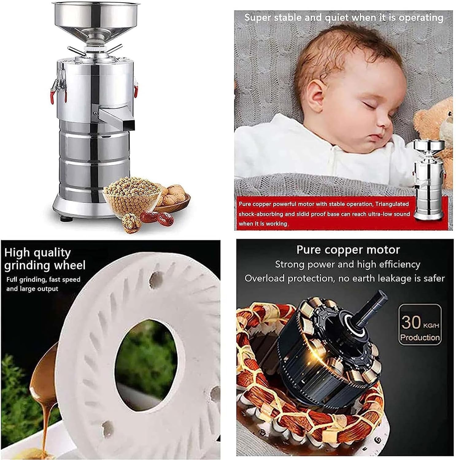 Automatyczna maszyna do produkcji masła orzechowego klasy handlowej pasta sezamowa i młynek do masła orzechowego, mini elektryczna frezarka