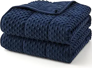 Topcee Weighted Blanket King Size (20lbs 80"x87"), Minky Dots Heavy Blanket for Woman, Man Sleeping, Soft, Cozy and Cooling Weighted Throw Blankets, Machine Washable, Blue