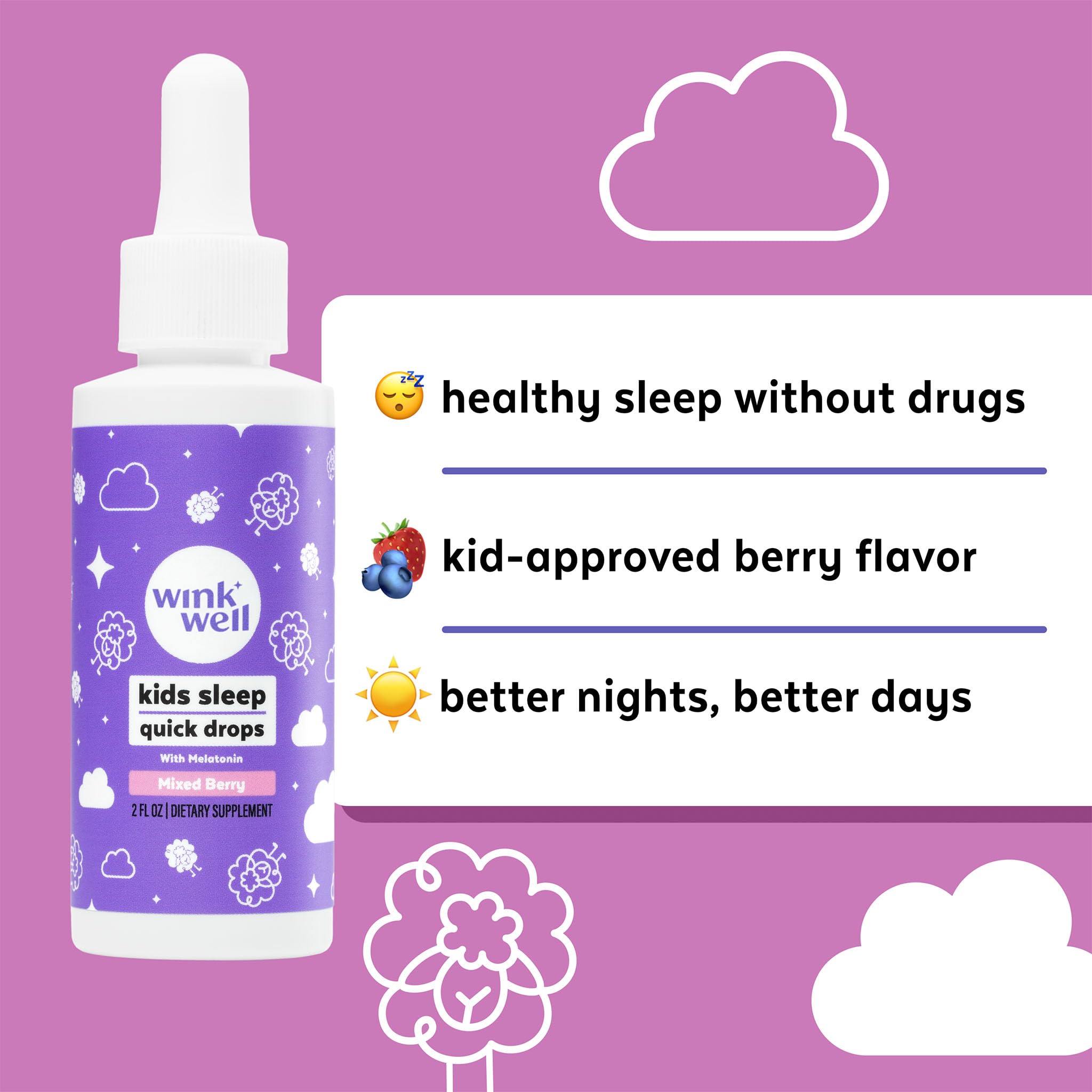 Wink Well Kids Liquid Melatonin Drops- Natural Sleep Drops for Toddlers and Teens Sleep Aid with 1mg Per Serving-Non-Addictive Children's Liquid Melatonin- 2 Oz — Amazon image 8