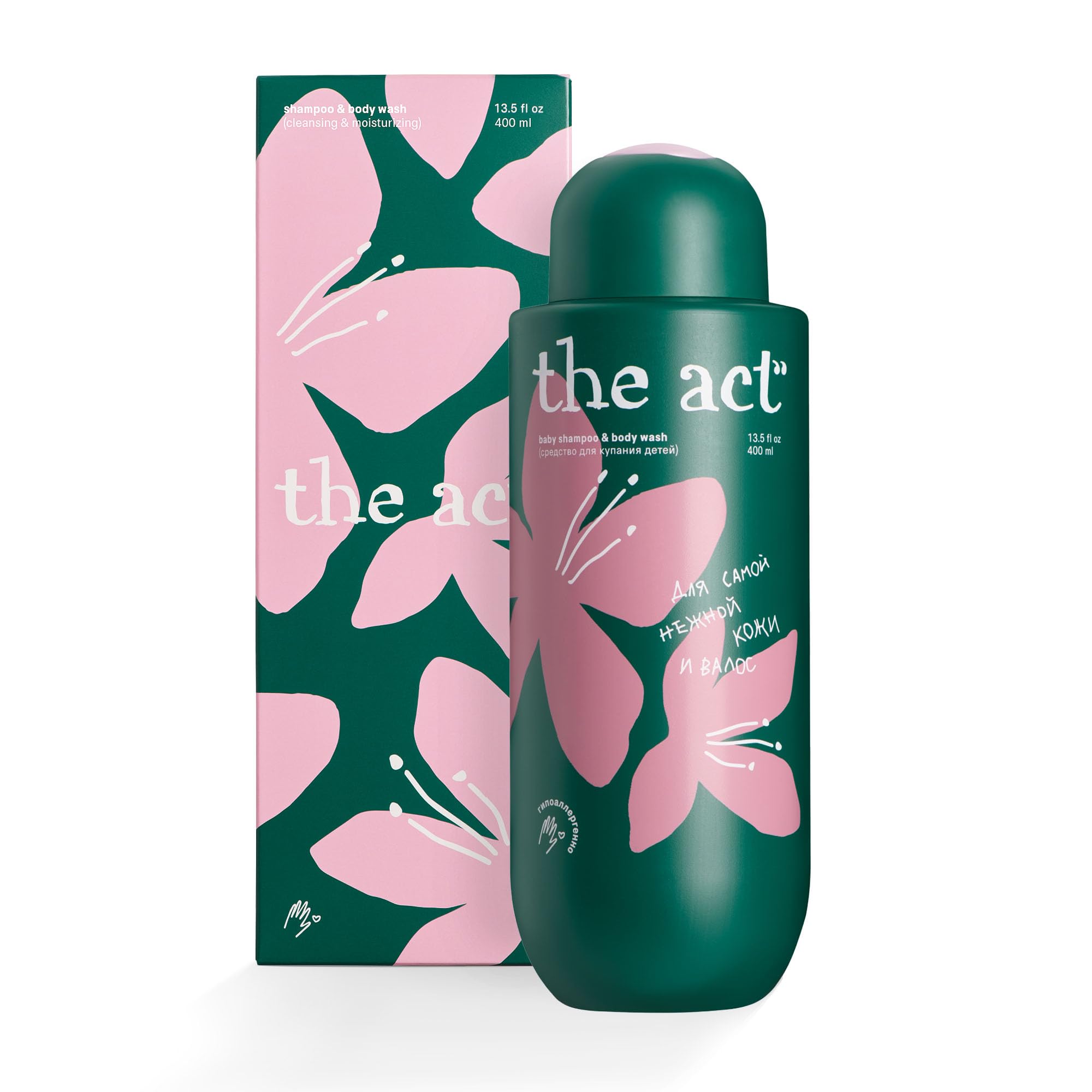 The Act Organic Baby Shampoo and Body Wash with Chamomile - Hypoallergenic, Natural Oils, Tear-Free, for Sensitive Skin and Fine Hair, for Kids 3+,