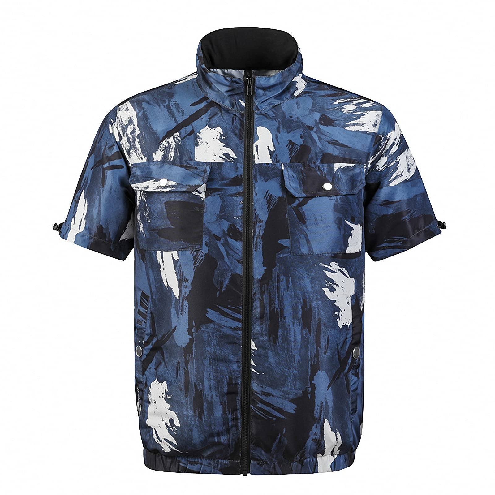 Ropa de Trabajo de Aire Acondicionado para Hombres de Verano,Ventilador de Carga USB para Exteriores,Chaleco de enfriamiento,protección Solar para Deportes Mangas Cortas