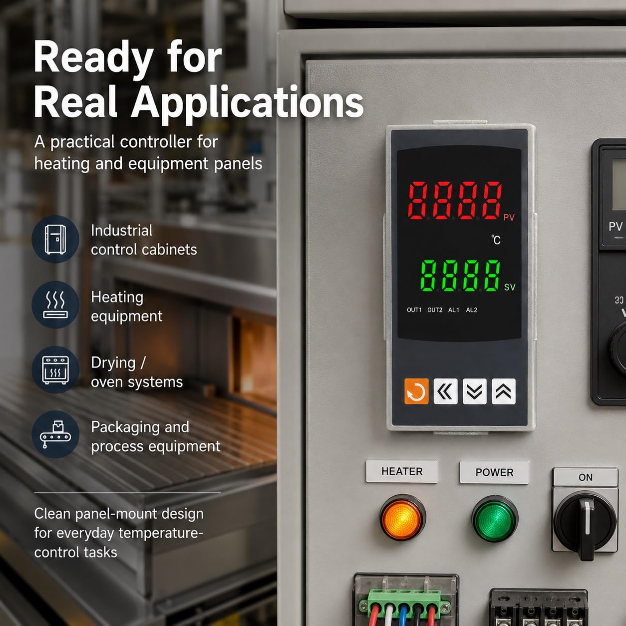 Controlador de Temperatura Digital PID CTN4V-461 Salida Dual Relé/SSR Panel 48x96mm Termostato Inteligente Industrial 100-240V Entrada Universal Termopar PT100(CTN4L-43A1R 4-20ma RS485)