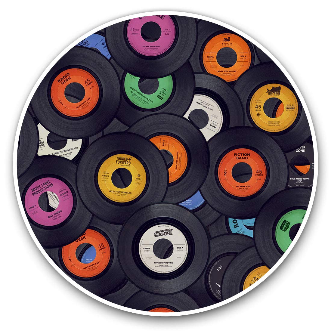 2 x 30cmVinyl Stickers - Retro Records Music DJ Decals for Car Van Luggage Scrap Book Fridge #2261