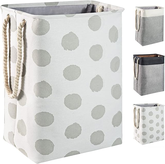 BrilliantJo Large upgrade Laundry Baskets 78L, Collapsible Linen Laundry Hamper Washing Basket with Handles, Laundry bin suitable for Bedrooms Laundry Room, Bathroom, 23.6" * 16.5" * 12.2", Dots