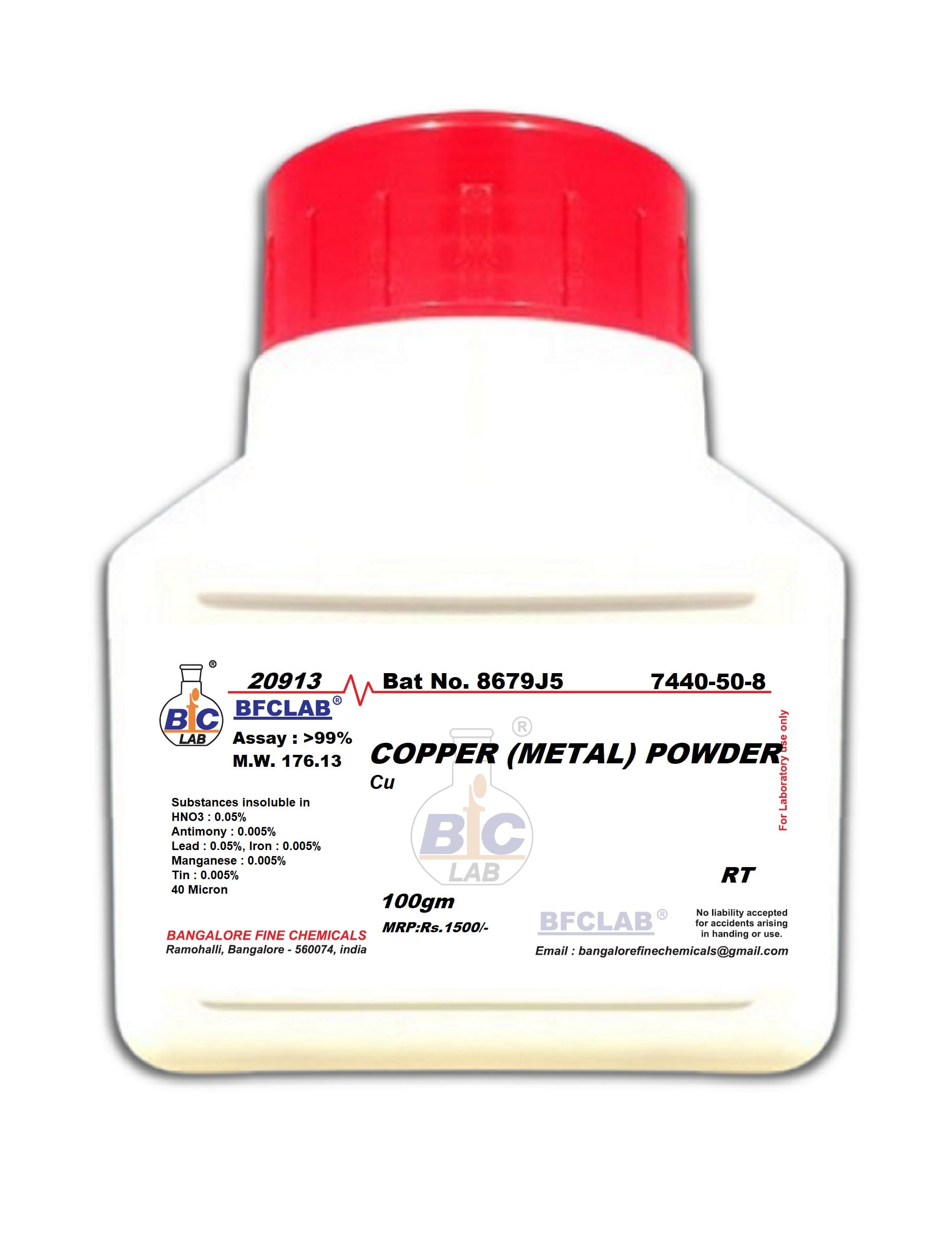 BFC COPPER (METAL) POWDER LR ELECTROLYTIC - 100gm, (Cu) CAS No. 7440-50-8-image-24