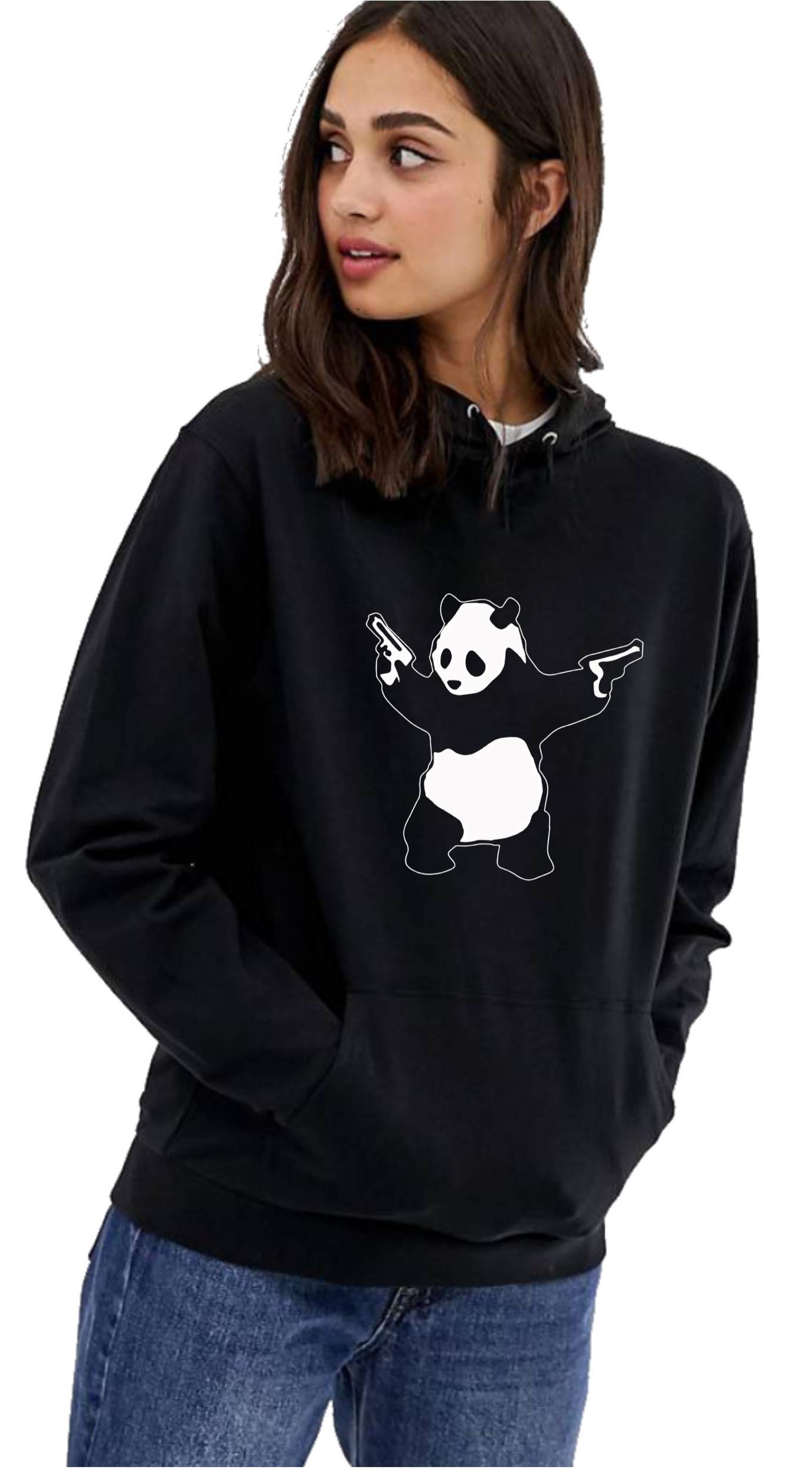 Be Savage Black Fire Panda Oversize Hoodies For Women Drop