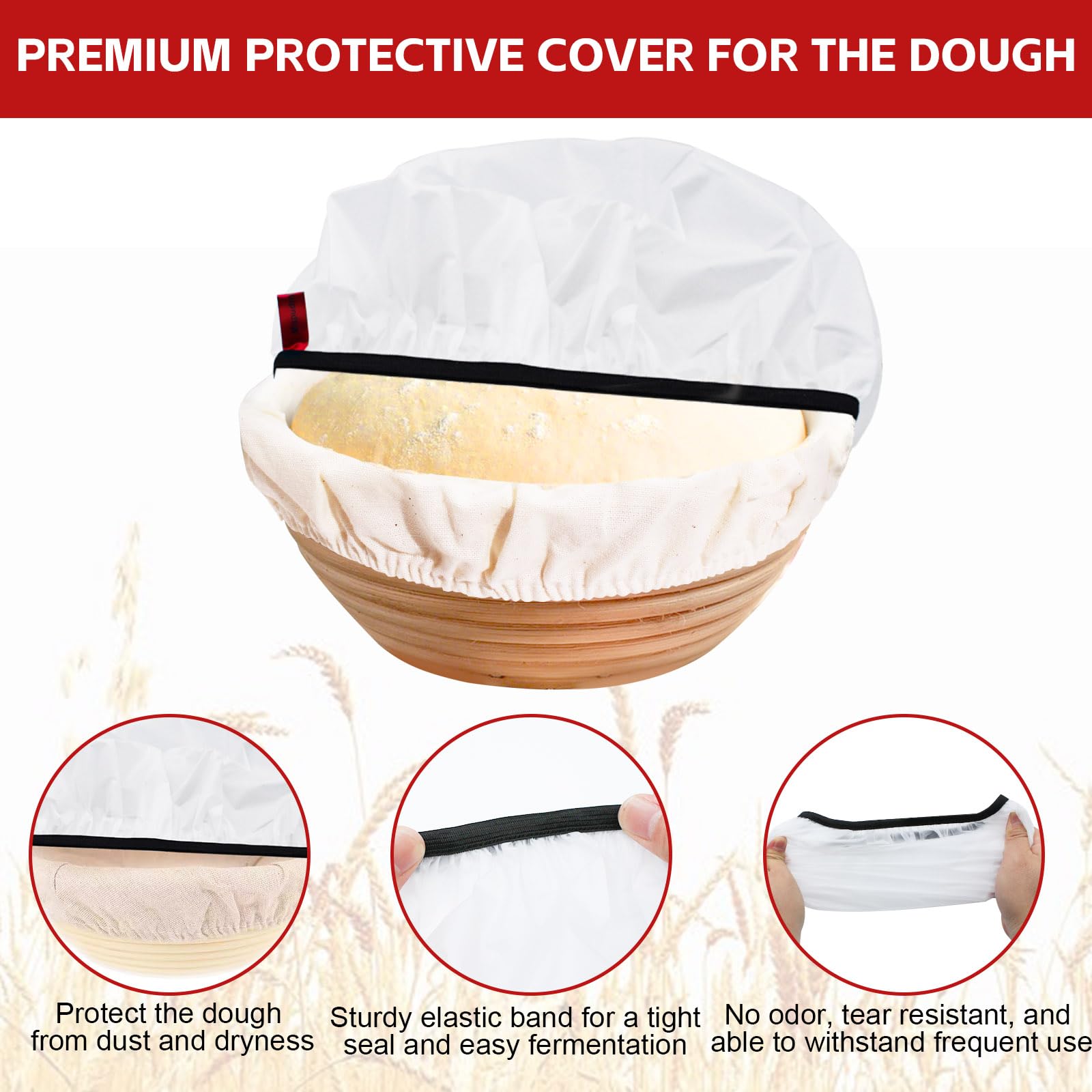 Set Cestini Lievitazione Pane Mispudin - In Lino Con Copertura Per Impasto - Foto 2