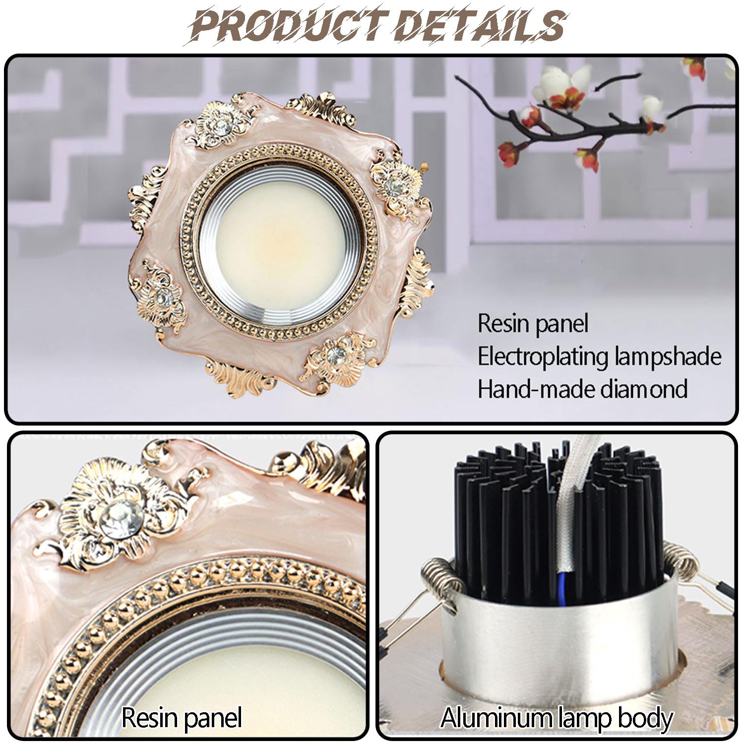 Downlight Empotrado LED Ajustable 3CCT En Diseño Vintage, 4 Paquetes, Accesorios De Luz De Techo LED Regulables, Luces LED De Lata para Interiores Modernos Y Retro, Fáciles De Instalar