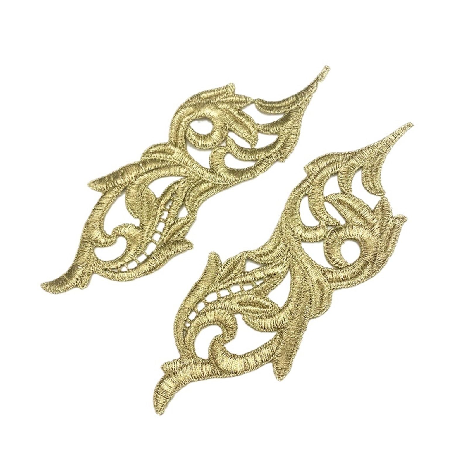 Applique en dentelle 3D brodée col robe mariée et coiffure DIY DA002