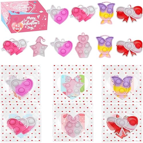 FAXUZIE 126 piezas de regalos para el día de San Valentín para niños, paquete de 42 mini juguetes antiestrés con tarjetas de San Valentín, recuerdos disponible en Yaxa Venezuela