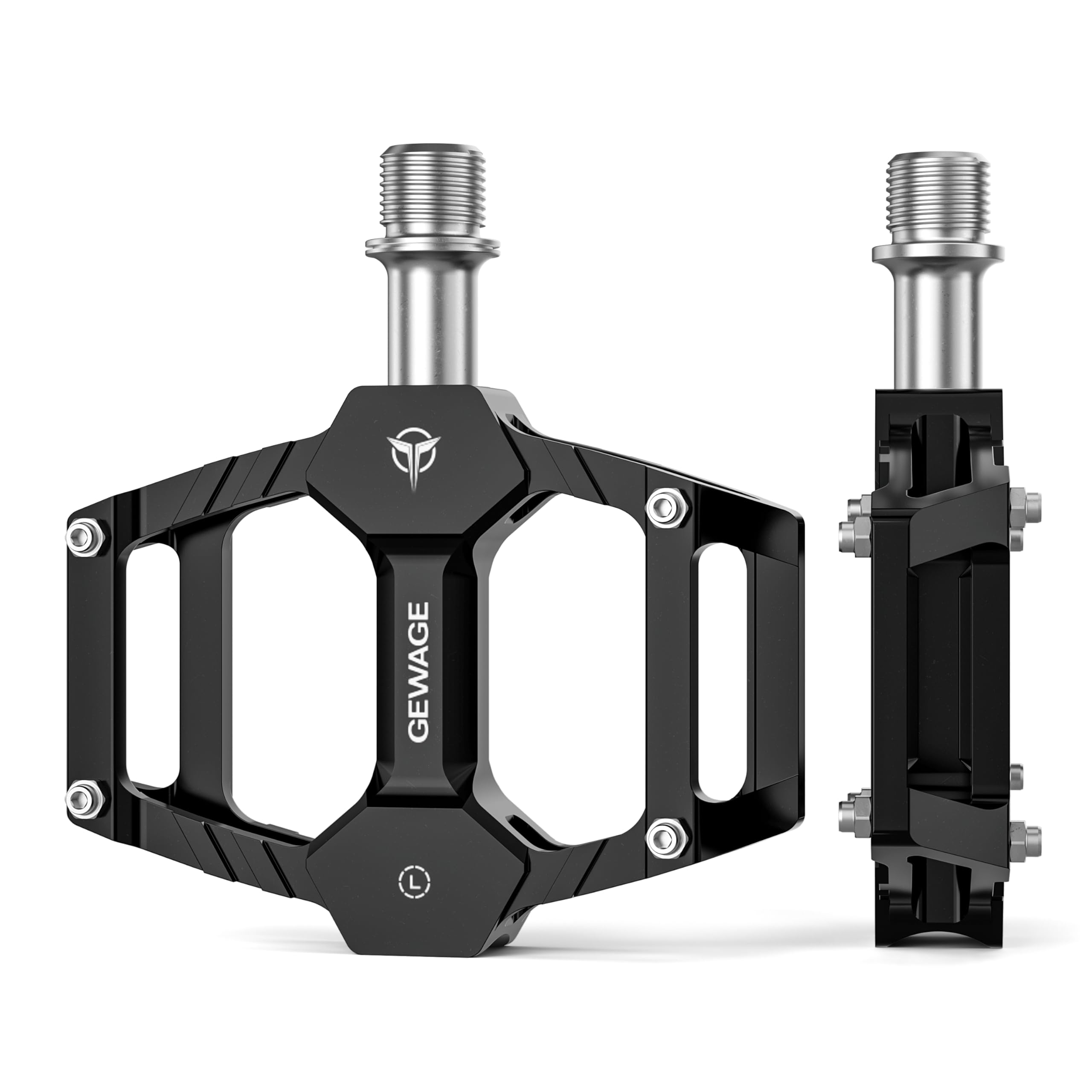 GWAGE Fahrrad Pedale Set – CNC-Alu Pedale mit CR-MO Achse, Nur 283g, Anti-Rutsch Spikes, Vielseitige Fahrradpedale für MTB, Gravel, Trekking, Rennrad & Kinderfahrrad