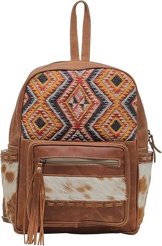 Mochila de cuero occidental para mujer, Nuez pacana