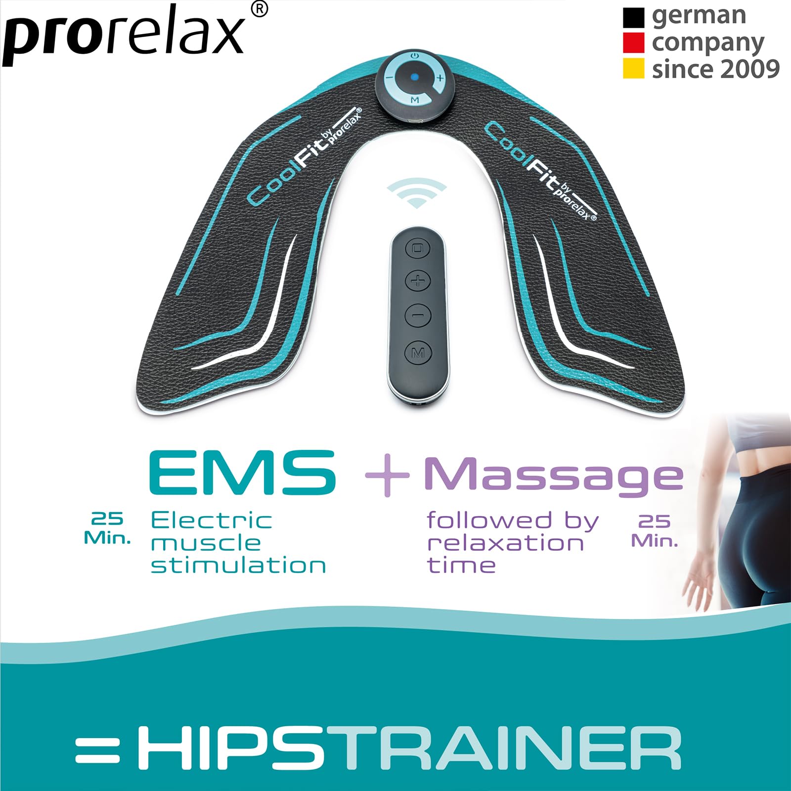 CoolFit EMS HipsTrainer – dla większej siły napięcia i wzmocnienia mięśni, czarny, 1 sztuka (1 opakowanie)