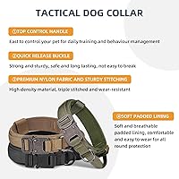 Vista 42 de Tactical Dog Collar, Adjustable Military Training Reflective Nylon Dog Collar with Control Handle, Heavy Duty Metal Buckle for Medium and Large Black
