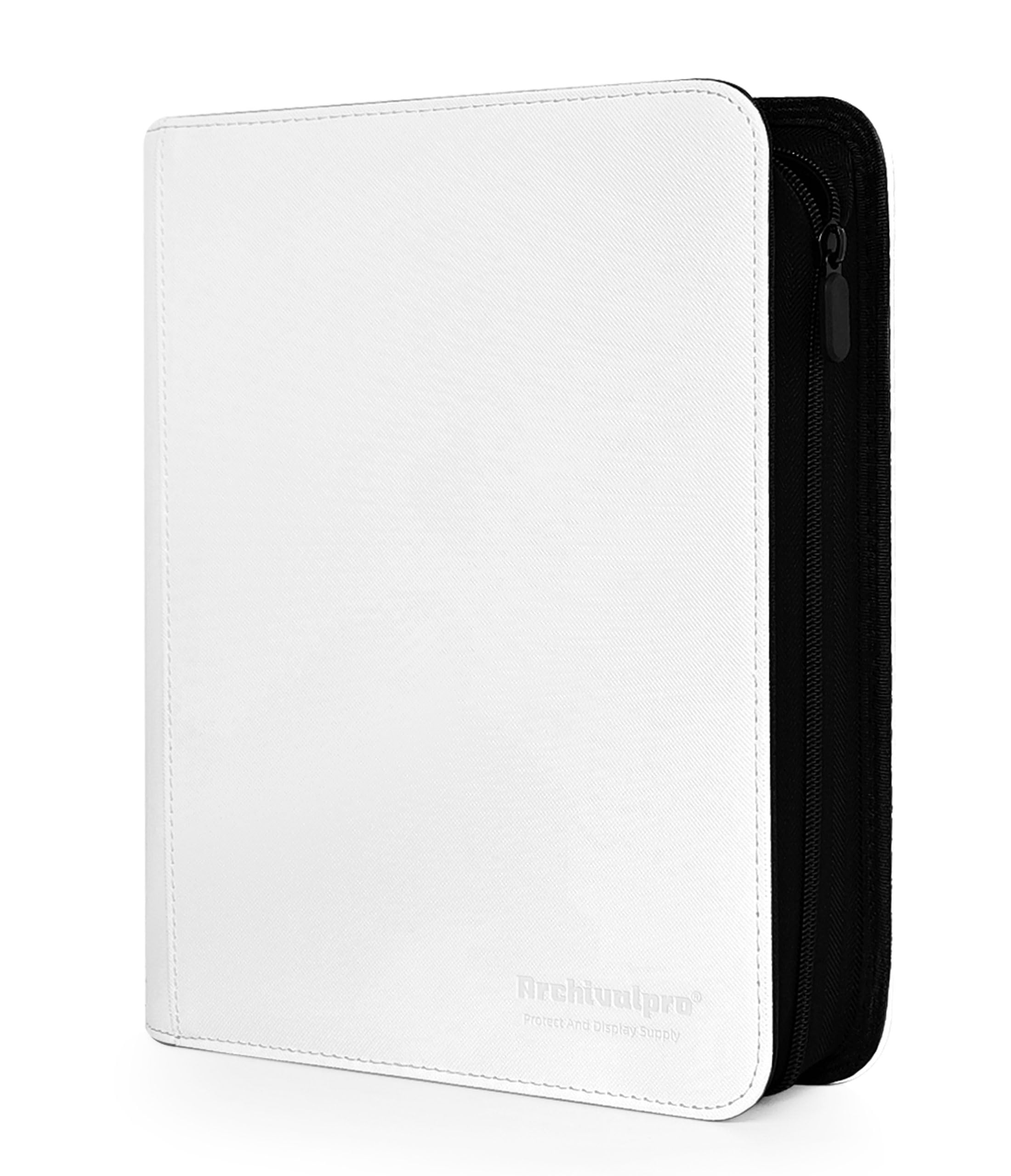 ARCHIVALPRO 4 Pocket Top Loader Card Binder 128 Slot Toploader Albums Premium Ringless Cards Binders(White)