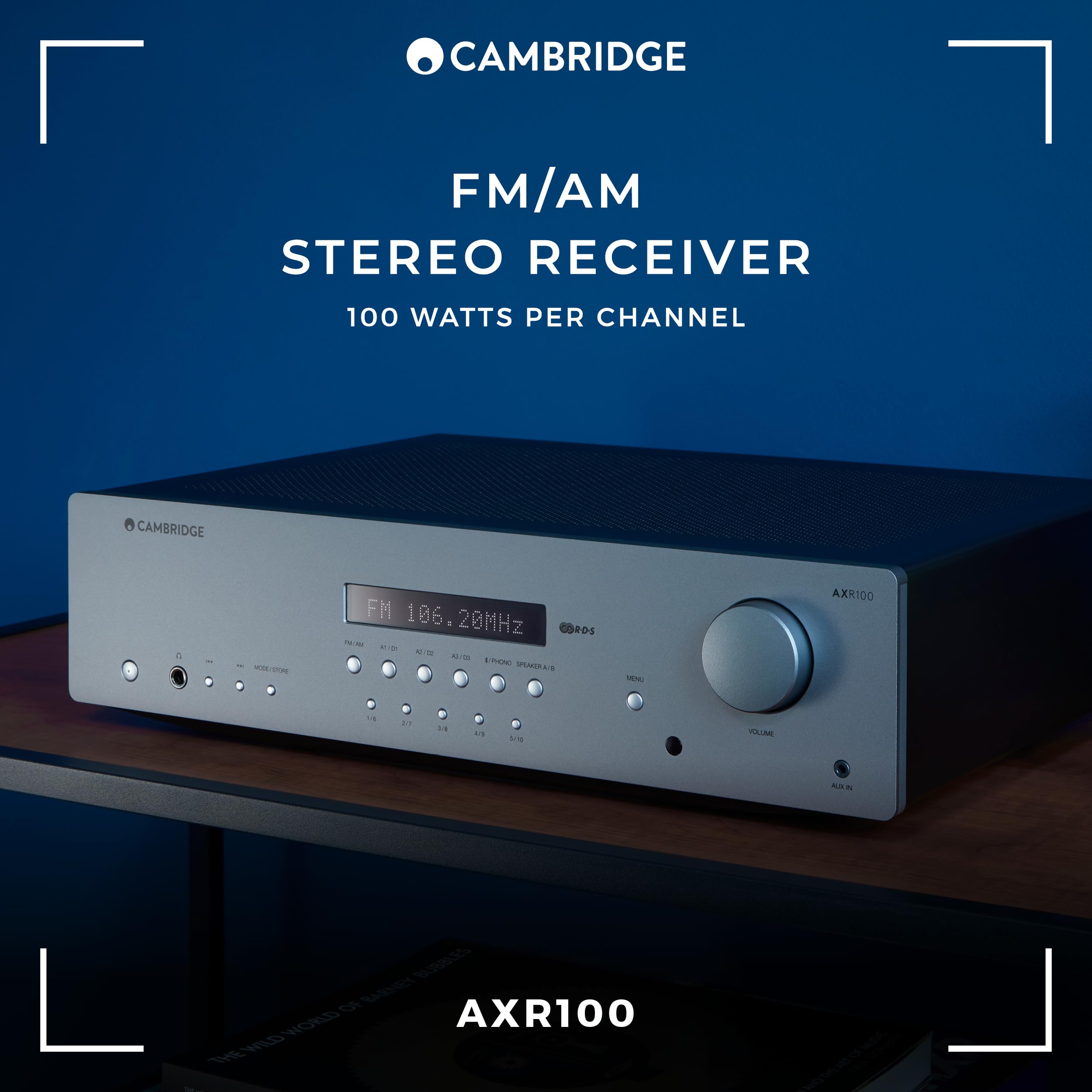 Image secondaire de Cambridge Audio AXR100 - Récepteur stéréo Hi-FI séparé de 100 Watts avec scène Phono intégrée Radio FM/AM et Bluetooth 5.0 - Gri