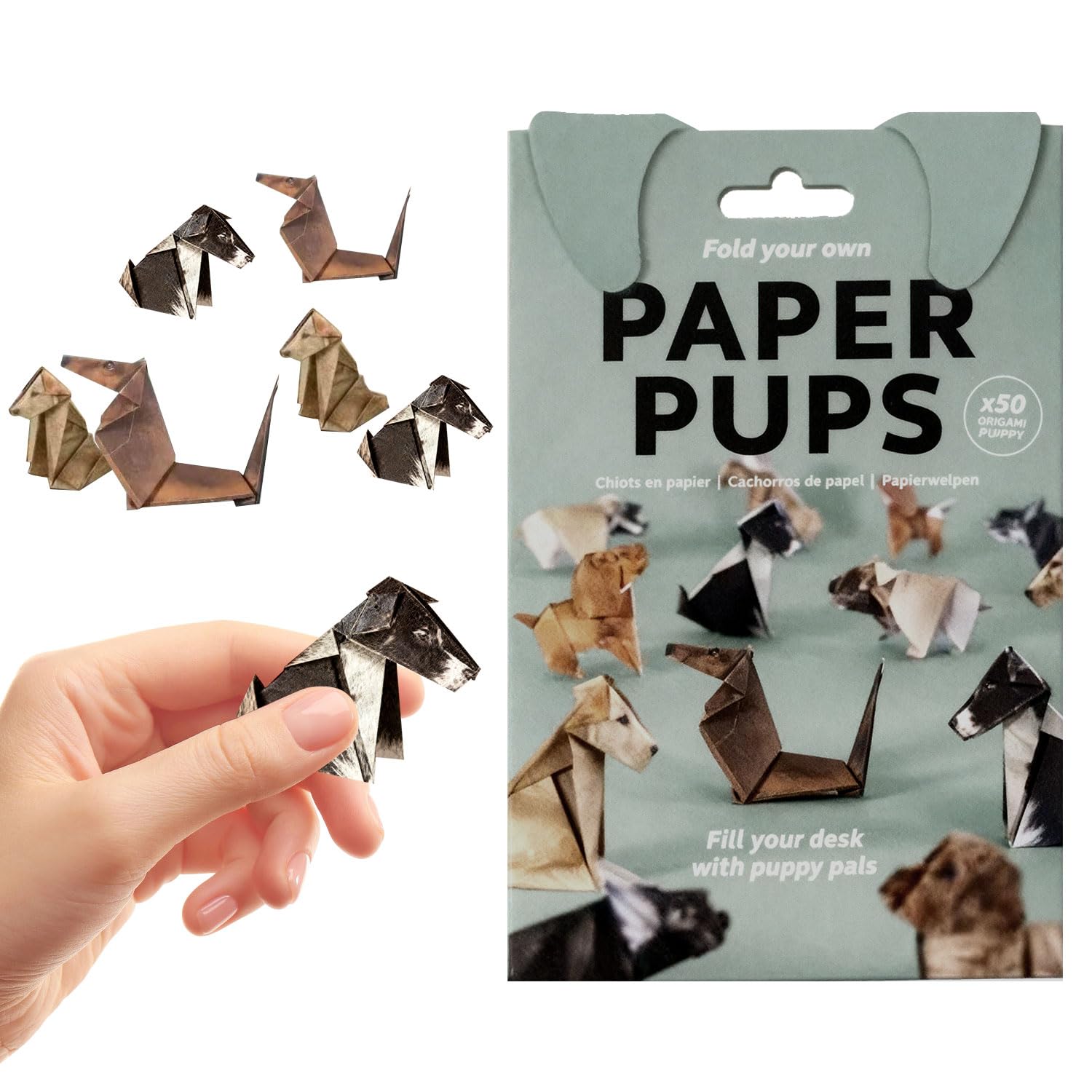 ARWIG Paper Pups Origami Kit, 50 Sheets DIY Paper Pups to Fold Creative Cute 3D Animal Origami Arts and Crafts for Adults Dog Gifts for Women Dog Lovers Girls Desk Decoration