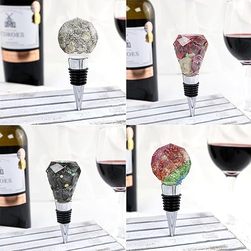 Miniatura 6 de Juego de 10 tapones de vino con accesorios de ajuste de tornillo para moldes de resina, juego de tapones de botella para bodas, fiestas de vino,
