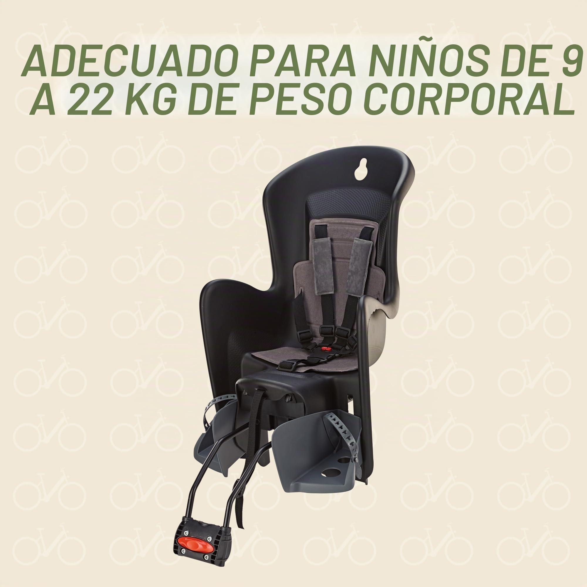Polisport Silla de bicicleta infantil Bilby RS para niños, color negro