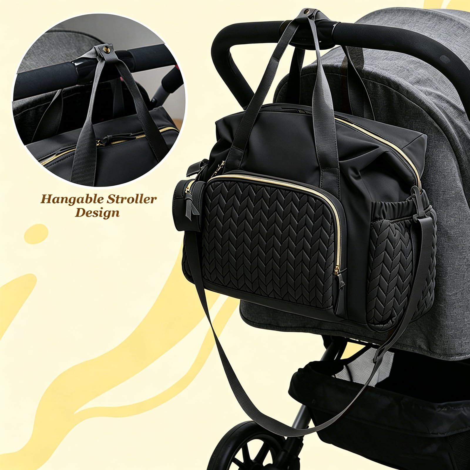 Sac à langer multifonctionnel avec étui à tétine, grande capacité, pour maternité et bébé, voyage, sac à langer, plage