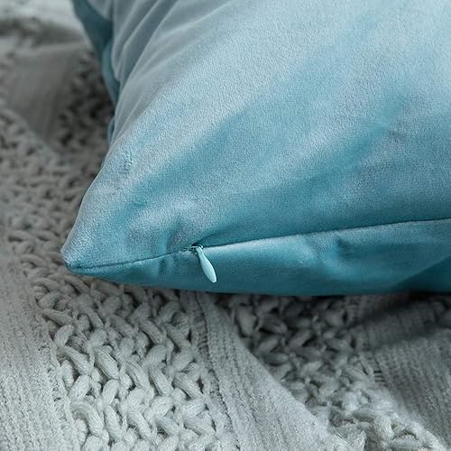 Miniatura 3 de MIULEE Juego de 2 fundas de cojín cuadradas decorativas de terciopelo suave y liso, para primavera, sofá, dormitorio, automóvil, 12 x 20 pulgadas,