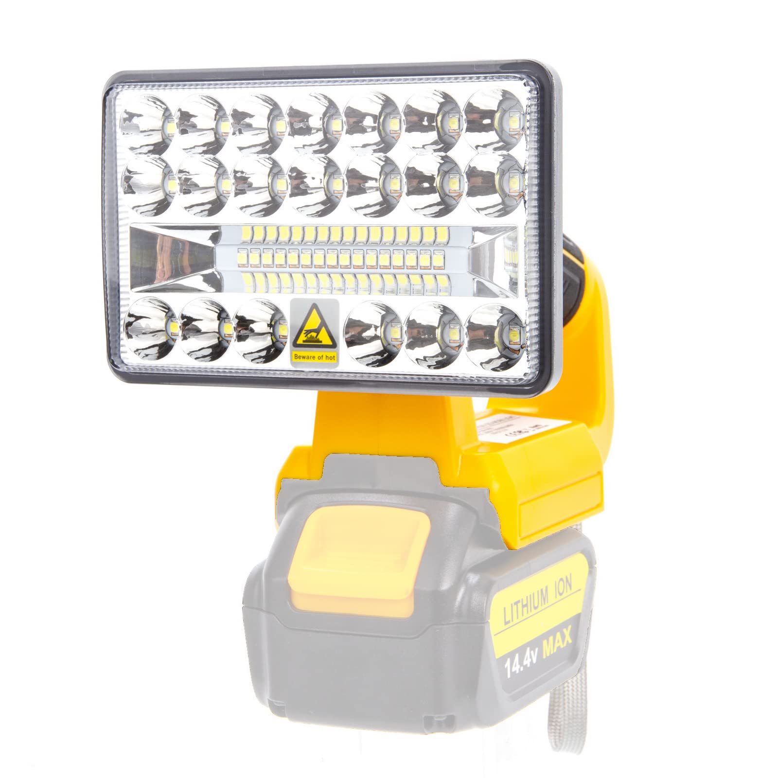 Luz de trabajo LED para Dewalt, exterior inalámbrica 20V 60V Flex Max Linterna LED Luz de trabajo recargable,18W 2000LM Focos,Adecuado para batería de iones de litio Dewalt 18/20V (Portátil)