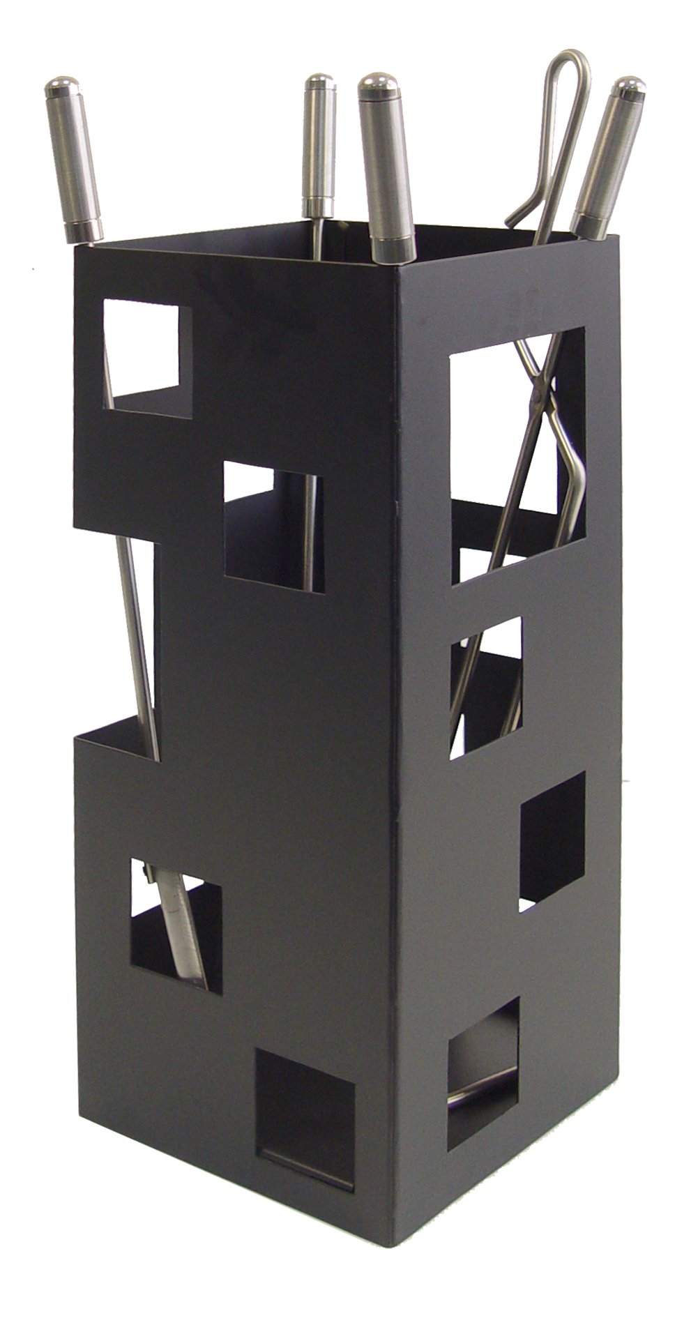 Imex El Zorro 10029 Lot de cheminée Carré (Outils en acier inoxydable 50 x 20 x 20 cm)