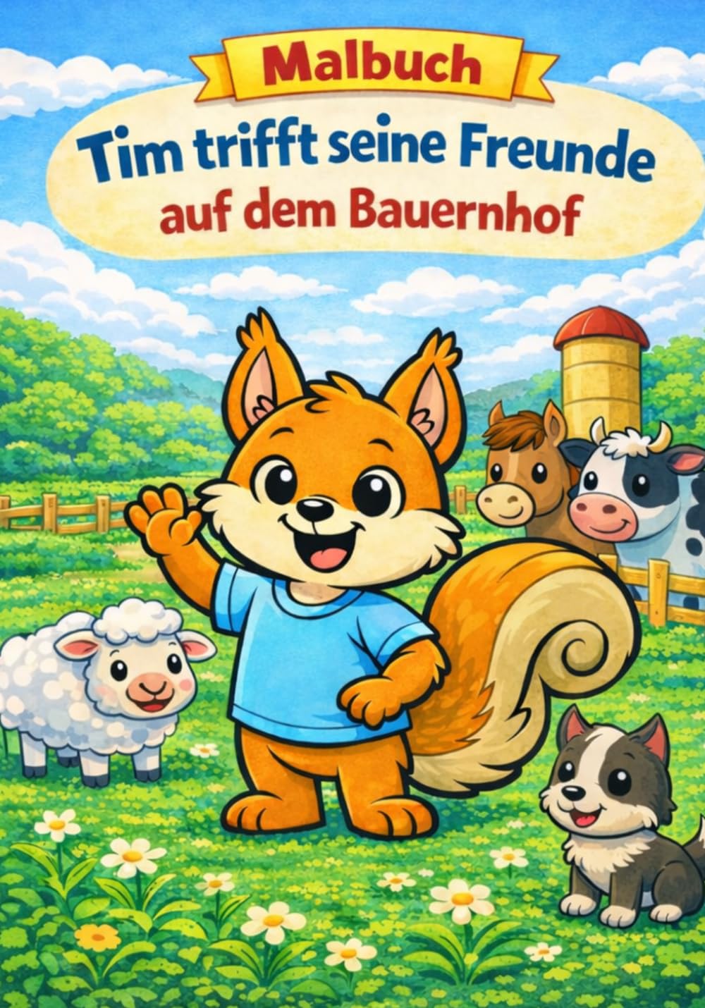 Tim trifft seine Freunde auf dem Bauernhof: Malbuch für Kinder bis 5 Jahren (Tims Abenteuer)