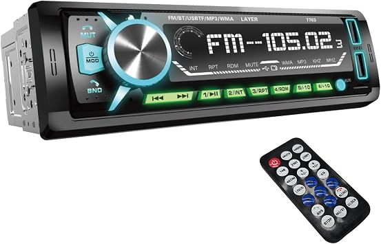STX Audio 70BT Single DIN 200W Car Stereo with Bluetooth, USB, SD Card, FM Radio, MP3/WMA Playback & Remote Control
