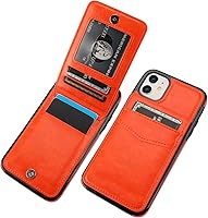 Vista 8 de KIHUWEY Funda compatible con iPhone 11 con soporte para tarjeta de crédito, cierre magnético de cuero de alta calidad, resistente funda protectora