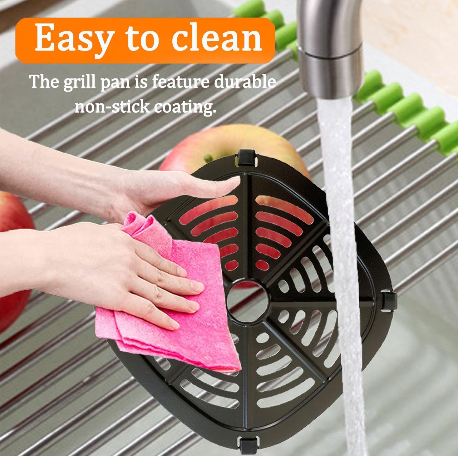 2.6QT Air Fryer Crisper Plate for DASH Tasti-Crisp Electric Air Fryer Oven, Upgraded Nonstick Air Fryer Rack Grill Pan Plate Insert Grate Shelf Grid for Dash 2.6QT Air Fryers, Dishwasher Safe