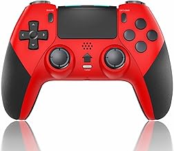 TECHPEIN Wireless Controller Compatible with PS4/Pro/Slim/PC, Game Remote for Playstation 4 Controller with Enhanced Precision Joystick/Turbo/Double Shock/Audio/6-Axis Gyroscope/800mAh(Red)